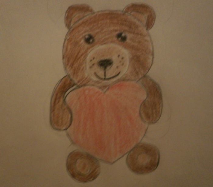 700x616 How To Draw A Teddy Bear Holding A Heart - Teddy Bear Holding A Heart Drawing