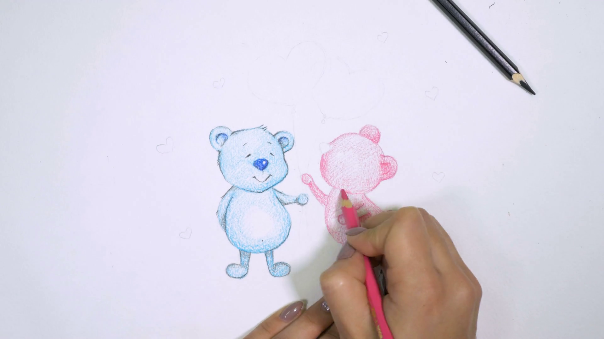 1920x1080 Valentine's Day Beautiful, Cute, Lovely Teddy Bears In Love - Teddy Bear Holding A Heart Drawing
