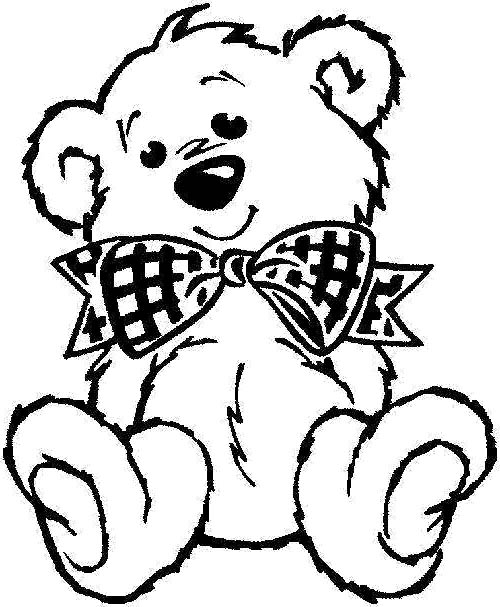 500x607 Cute Teddy Bear Coloring Pages Great Free Clipart, Silhouette - Teddy Bear Line Drawing