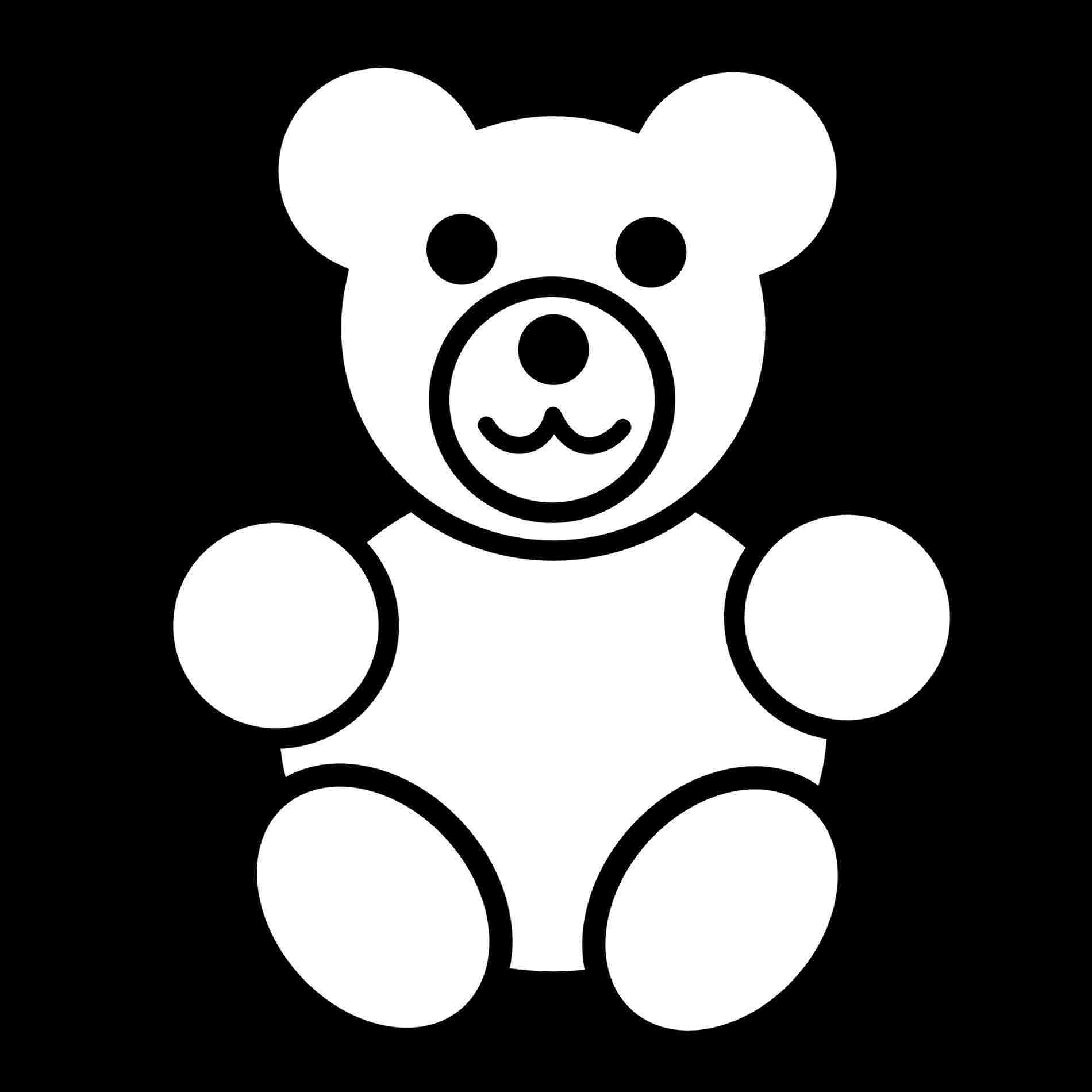 1900x1900 Drawings Of Teddy Bears - Teddy Bear Line Drawing