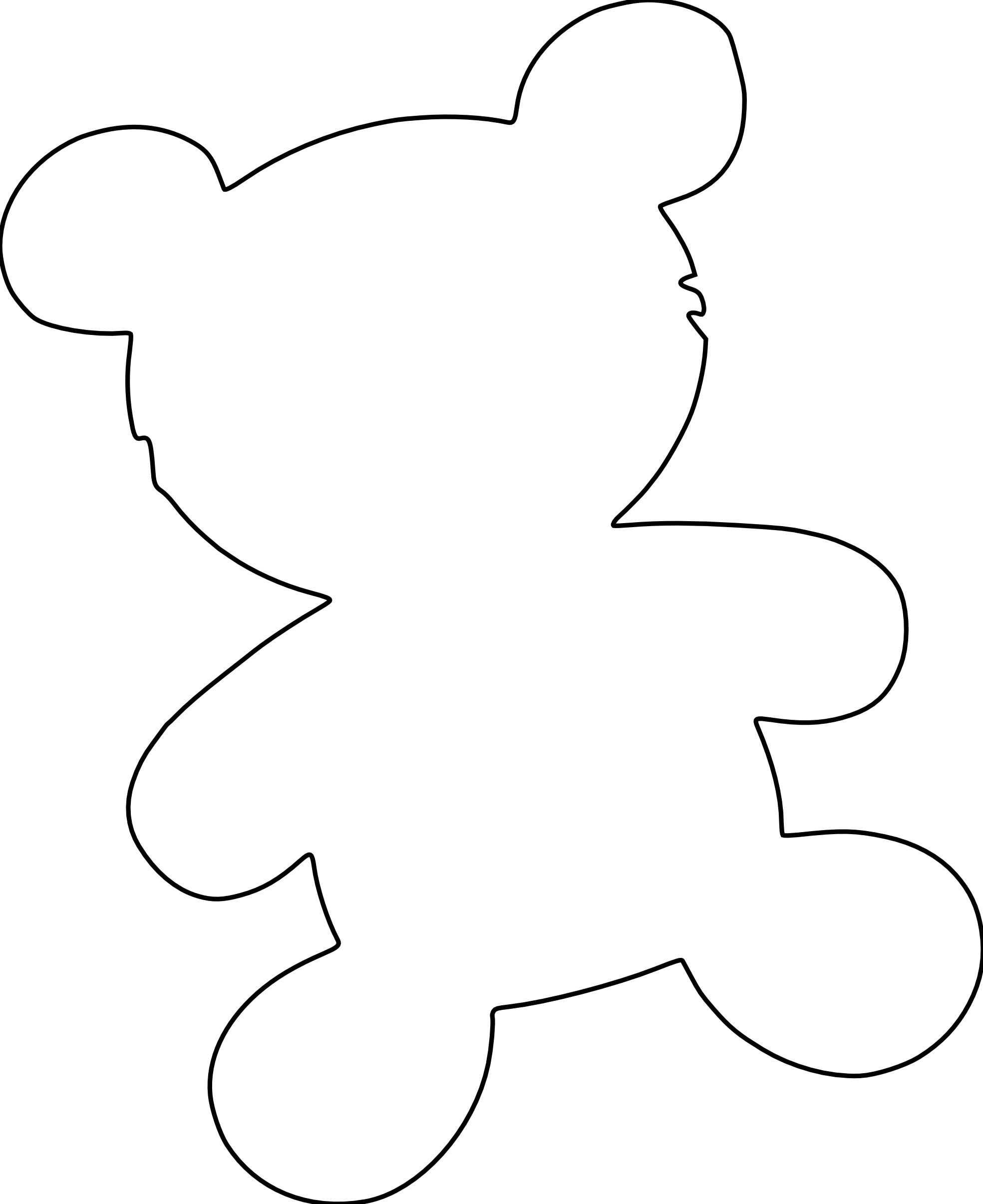 1969x2412 Endorsed Teddy Bear Outline Drawing Line Cartoon Waving Stock - Teddy Bear Line Drawing