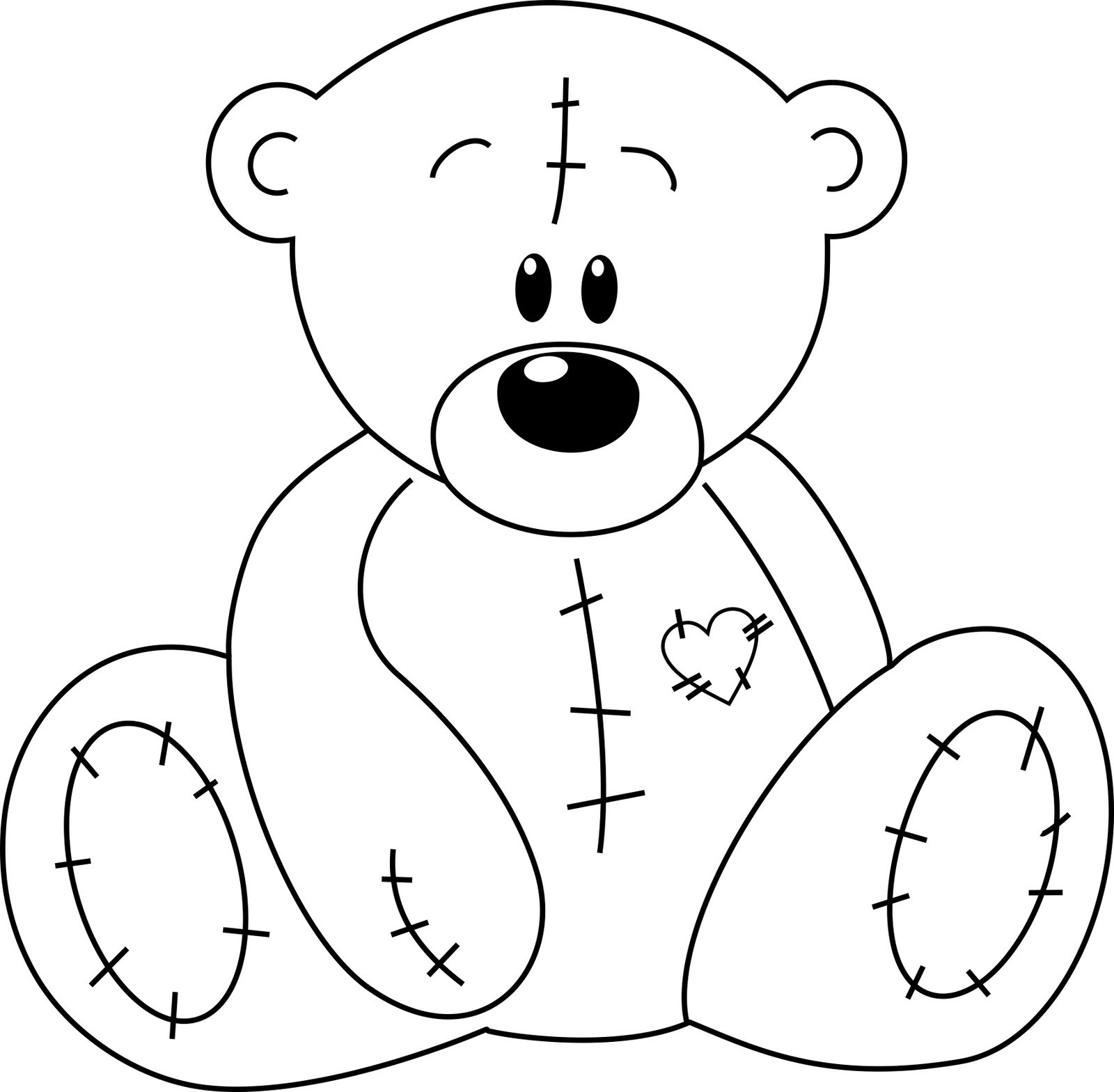 Largest Teddy Bear Coloring Pages Free Printable Clip Art - Teddy Bear Line...
