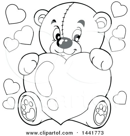 450x470 Line Drawing Of Heart At Free For Personal Use Outline Teddy Bear - Teddy Bear Line Drawing