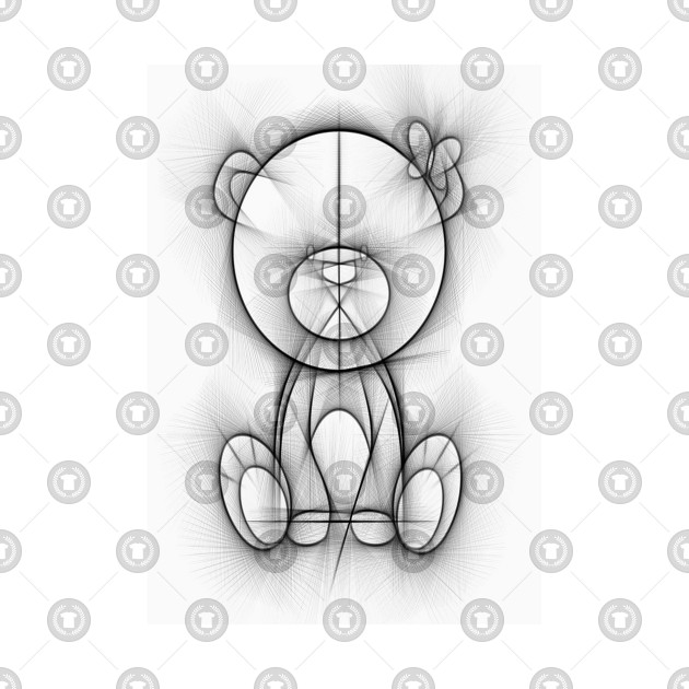 630x630 Line Drawing Teddy Bear - Teddy Bear Line Drawing