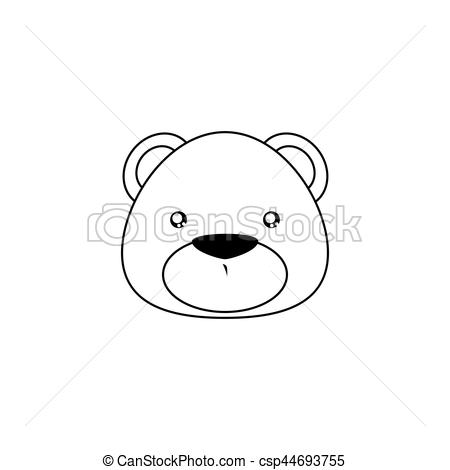 450x470 Bear Drawing Face Abstract Animal Line Drawing Face On A White - Teddy Bear Line Drawing
