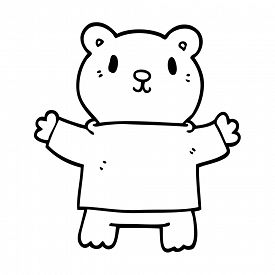 275x275 Black White Drawing Line Photos And Images - Teddy Bear Line Drawing