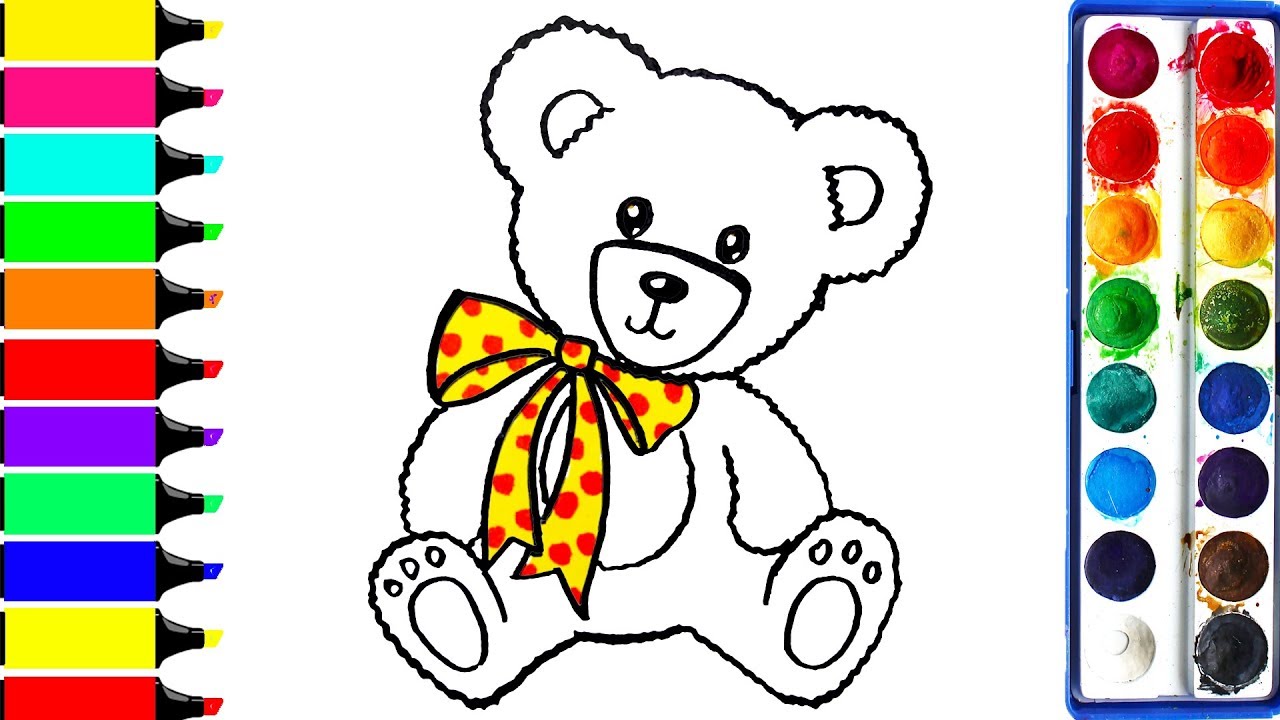 1280x720 Teddy Bear Coloring - Teddy Drawing