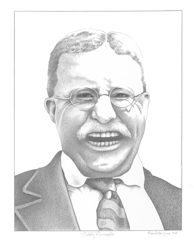 794x1010 teddy original drawing of teddy roosevelt etsy - Teddy Roosevelt Drawing