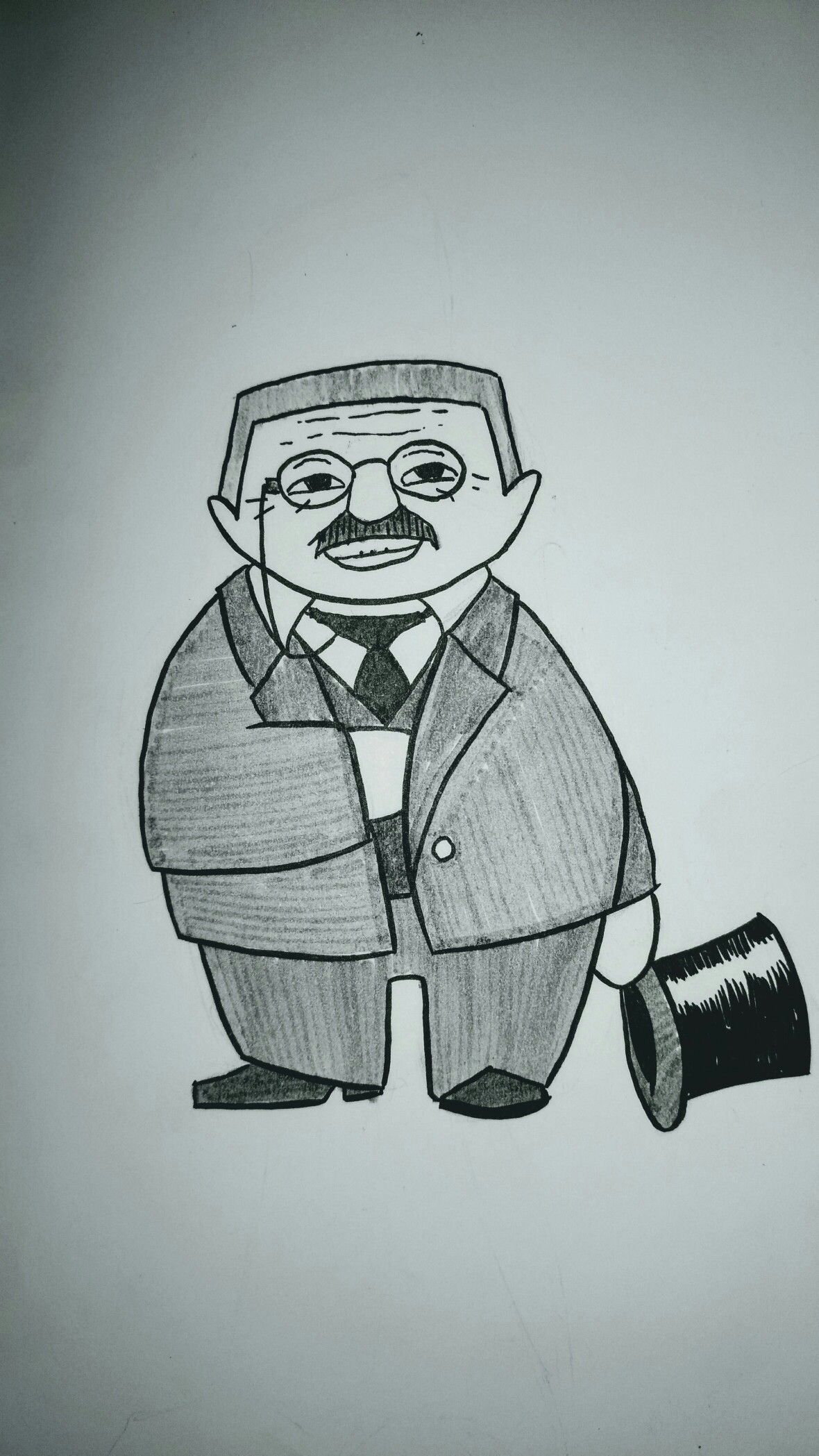 1180x2097 theodore teddy roosevelt doodle drawing original artwork - Teddy Roosevelt Drawing