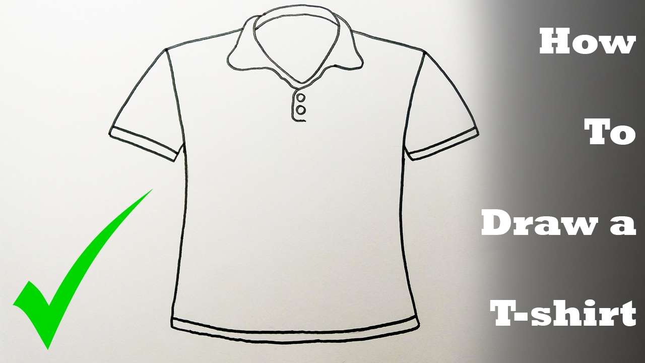 1280x720 How To Draw A T Shirt Step - Tee Shirt Drawing