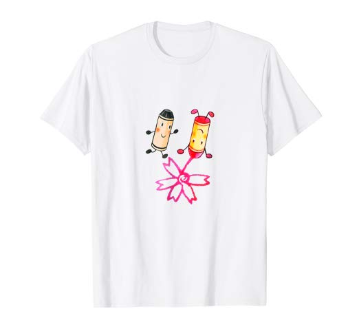 522x488 crayon t shirt cute cartoon art drawing pink crayons - Tee Shirt Drawing