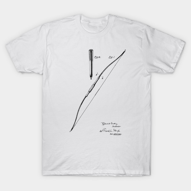 630x630 archery bow vintage patent hand drawing - Tee Shirt Drawing