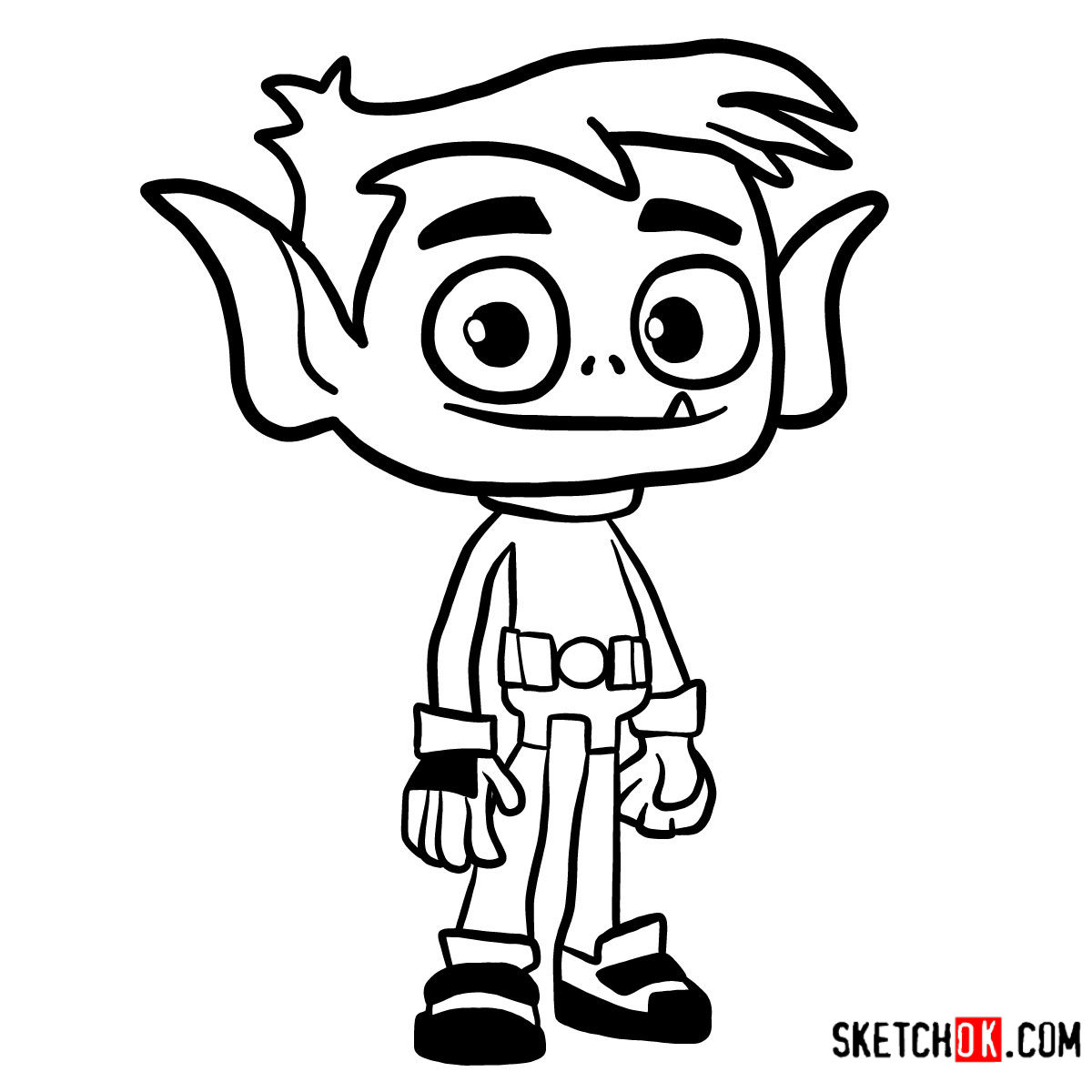 1200x1200 how to draw beast boy chibi teen titans - Teen Titans Drawing