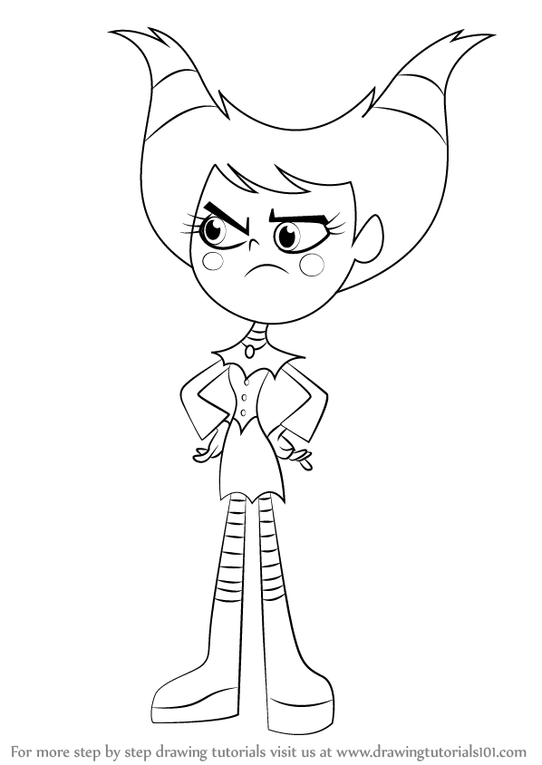 598x844 learn how to draw jinx from teen titans go - Teen Titans Drawing