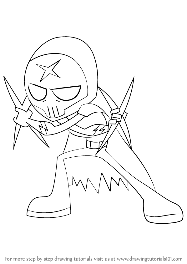 598x844 learn how to draw red x from teen titans go - Teen Titans Drawing