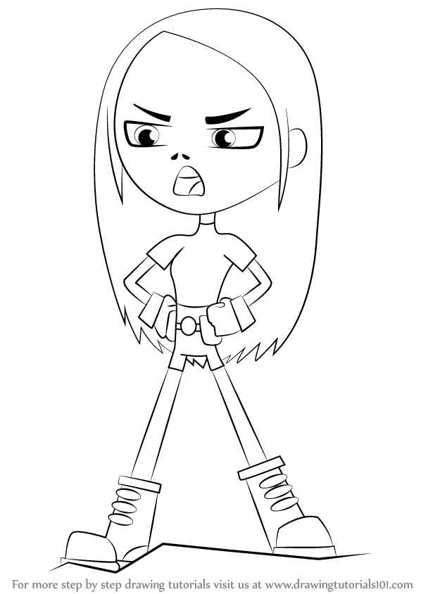 598x844 learn how to draw terra from teen titans go - Teen Titans Drawing