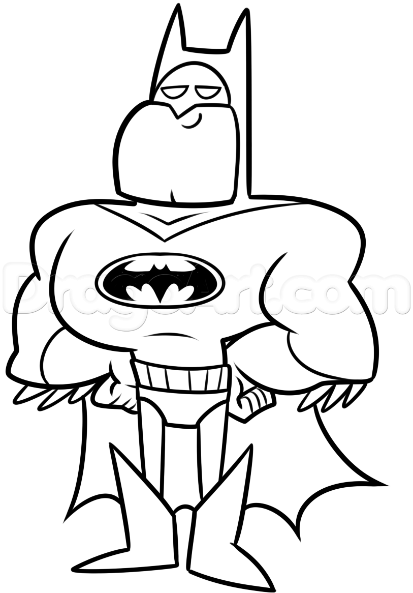 813x1166 step how to draw batman from teen titans go - Teen Titans Drawing