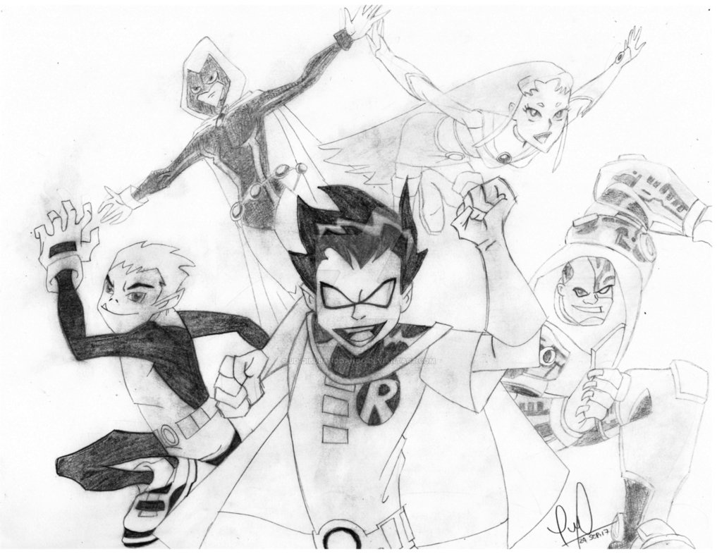 1017x786 wip teen titans, go! - Teen Titans Drawing