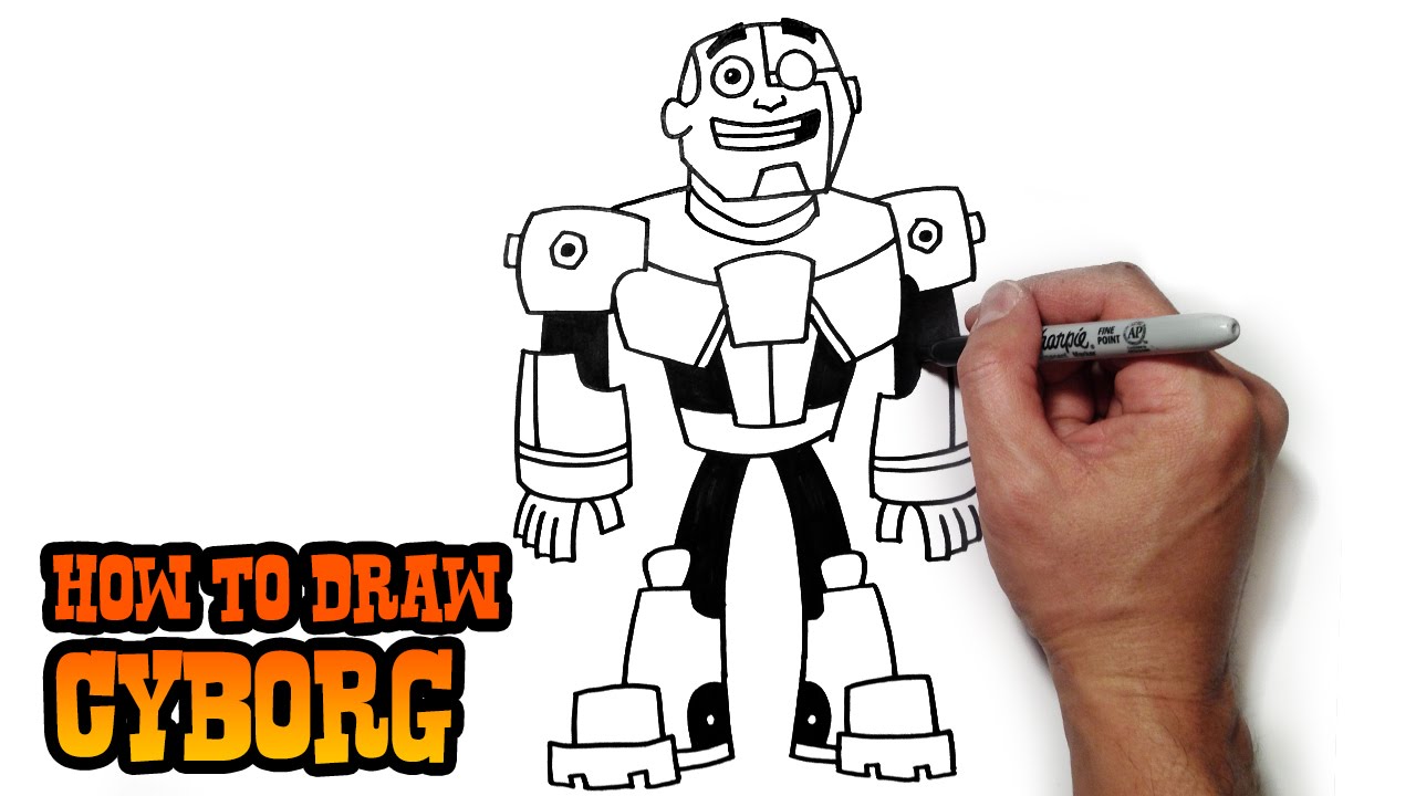 1280x720 how to draw cyborg teen titans go - Teen Titans Go Drawing