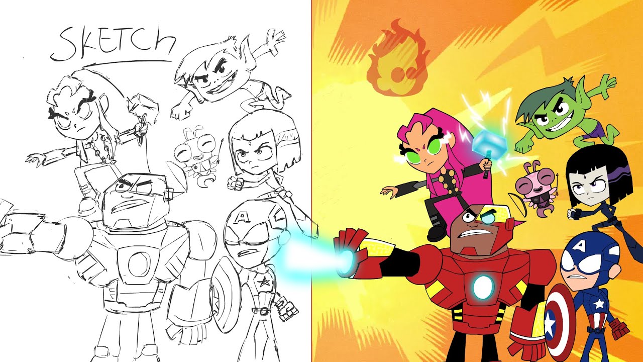 1280x720 teen titans go as the avengers - Teen Titans Go Drawing