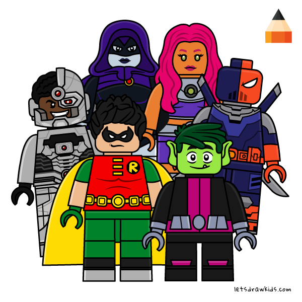 600x600 teen titans go drawing drawing lego minifigures collectible - Teen Titans Go Drawing