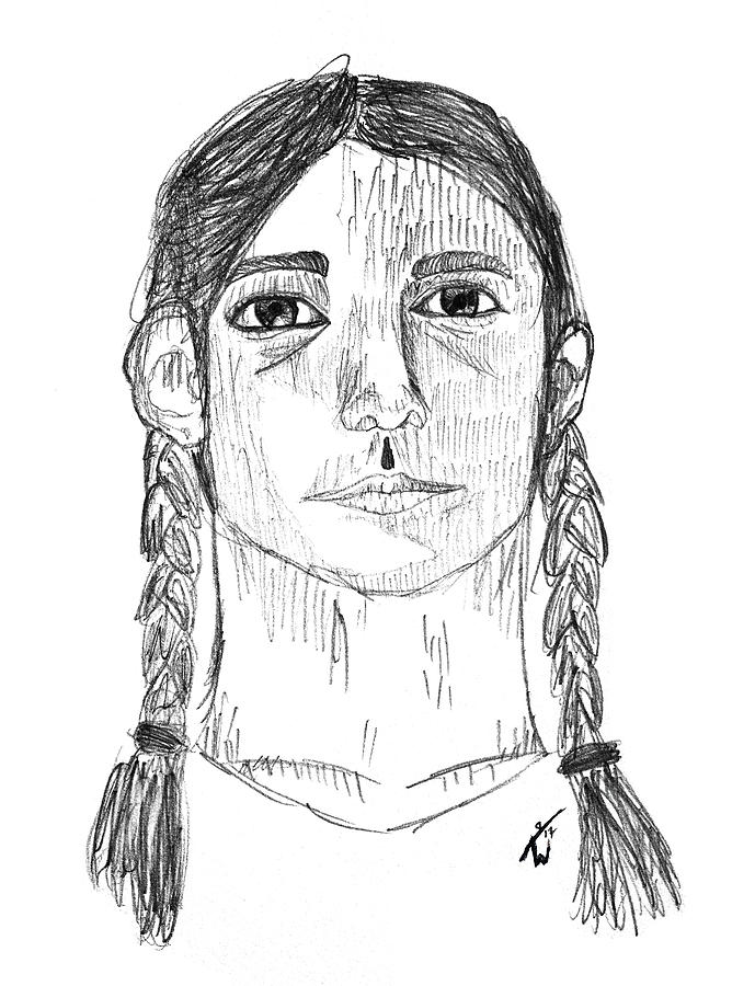 689x900 teenage girl drawing - Teenage Drawings