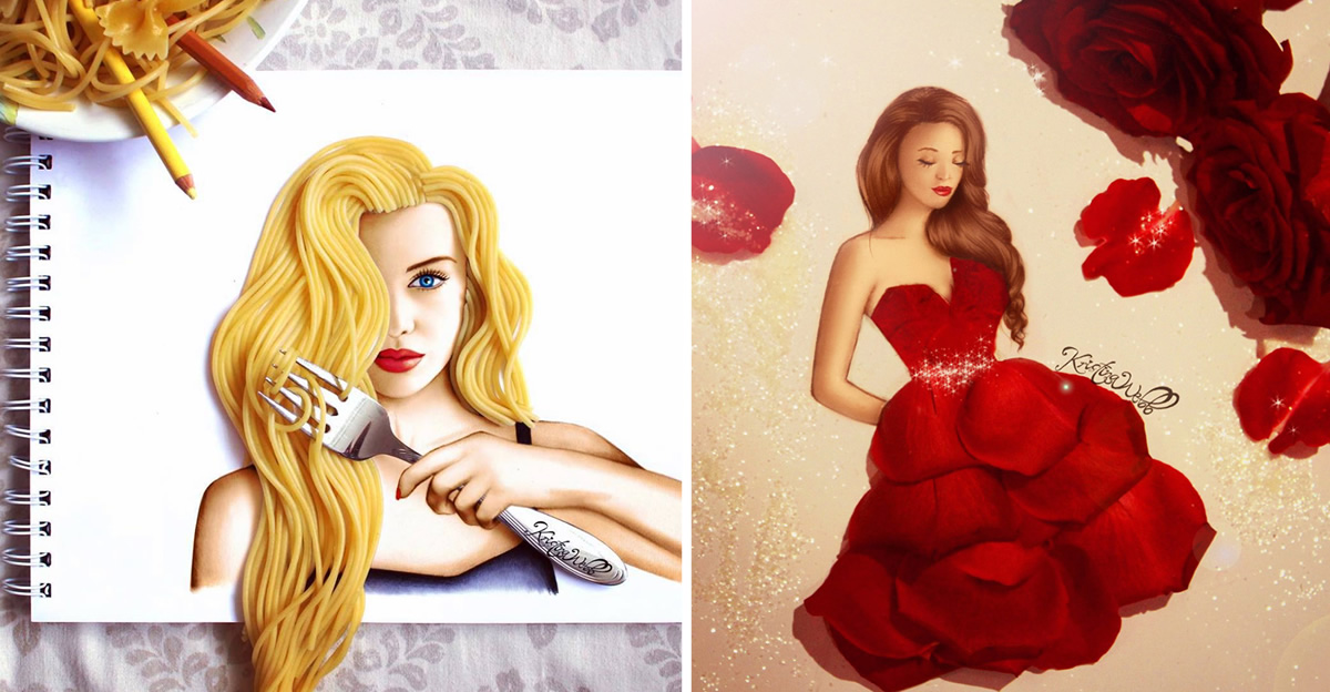 1200x624 teenage girl uses real life objects with her drawings and they - Teenage Drawings