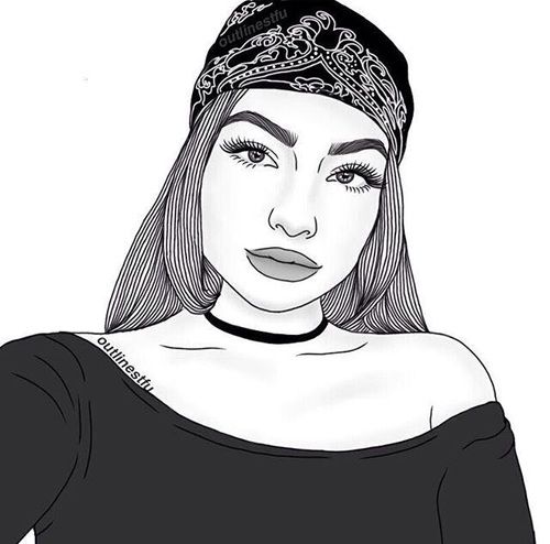 500x494 Girl Drawings In Drawings, Tumblr - Teenage Drawings