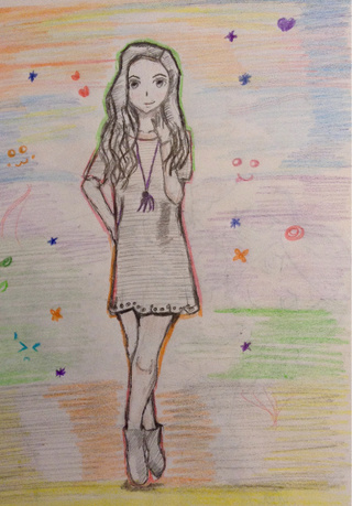 320x459 Teenagegirl Drawings On Paigeeworld Pictures Of Teenagegirl - Teenage Girl Drawing