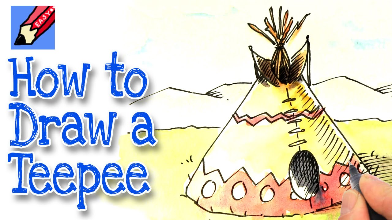 1280x720 How To Draw A Tipi Or Teepee Real Easy - Teepee Drawing