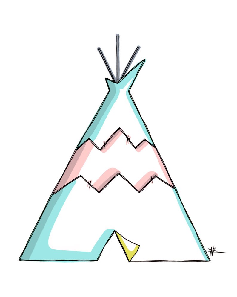 794x993 Tribal Nursery Drawing Series Teepee Arrows Feathers Etsy - Teepee Drawing