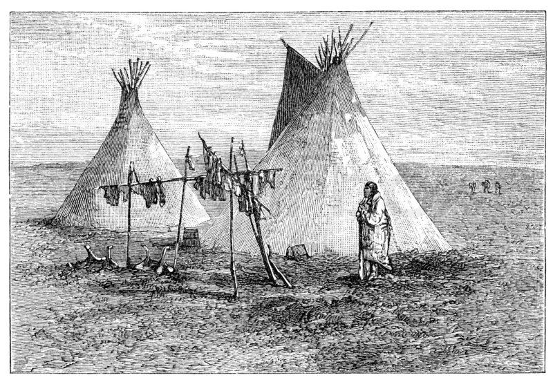 800x553 jerked meat hanging outside native stock photo colourbox - Teepee Tent Drawing