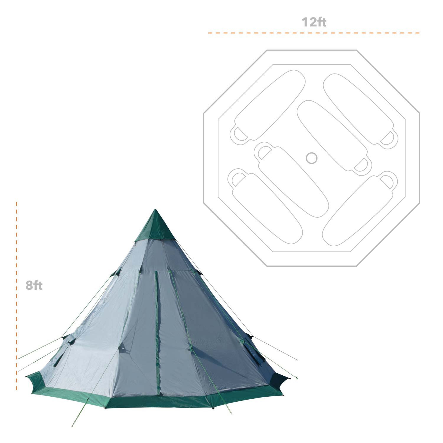 1500x1500 foot diameter person family camping teepee tent - Teepee Tent Drawing