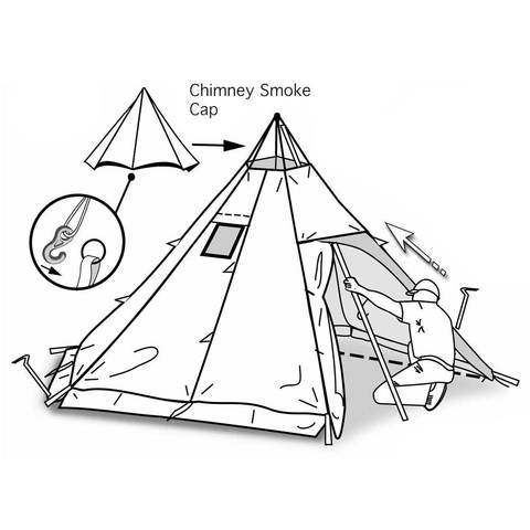 480x480 megahorn teepee with wood stove jack - Teepee Tent Drawing