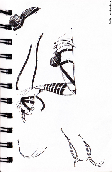 380x584 Retro Sketches - Tefillin Drawing