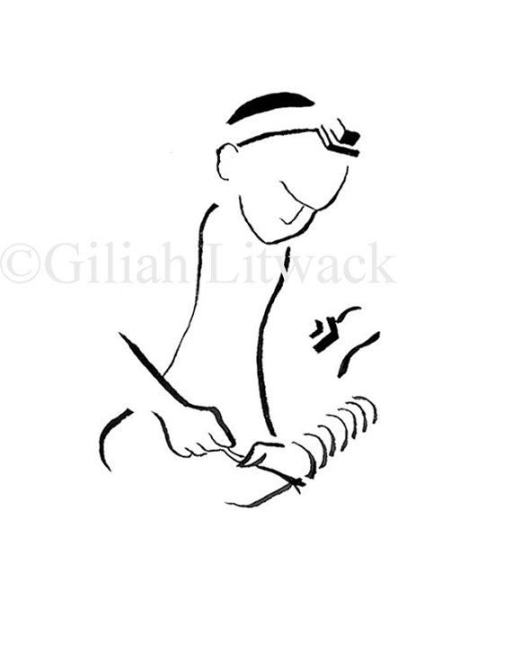 570x737 Tefillin - Tefillin Drawing