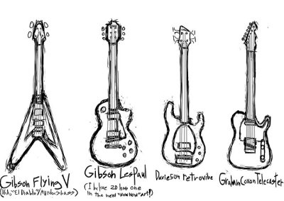 400x283 graham coxon telecaster tumblr - Telecaster Drawing