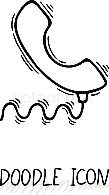 448x800 doodle telephone icon phone stock vector colourbox - Telephone Drawing