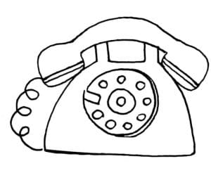 300x256 drawing of a telephone - Telephone Drawing