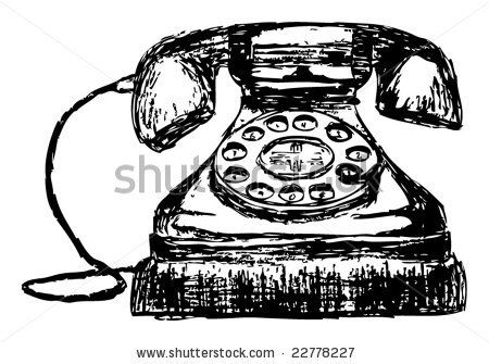 450x335 stock vector hand drawn sketch of an old vintage telephone - Telephone Drawing