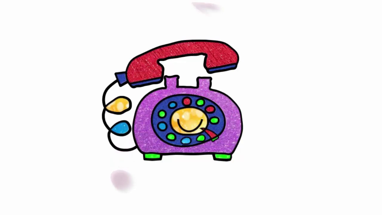 1280x720 Hello ! Telephone Line Drawing For Learn Colors And Increase - Telephone Line Drawing
