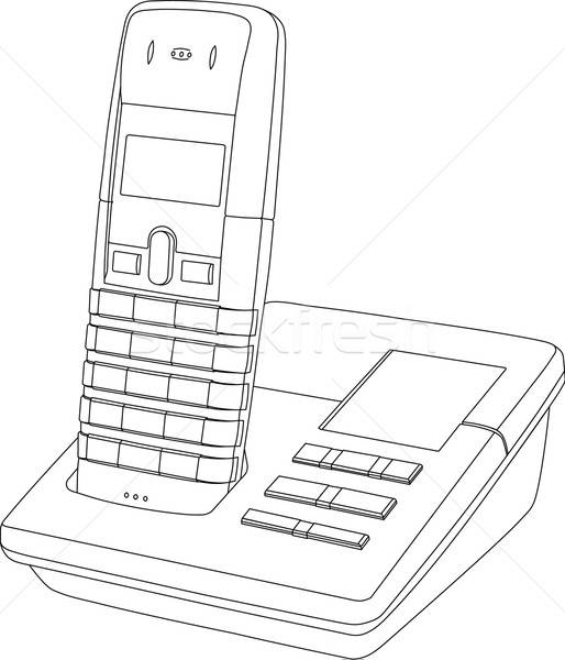 514x600 Telephone Line Drawing Vector Illustration Theo Malings - Telephone Line Drawing