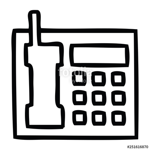 500x500 Line Drawing Cartoon Telephone Stock Image And Royalty Free - Telephone Line Drawing