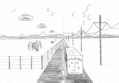 408x284 Day - Telephone Pole Drawing