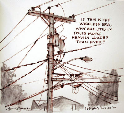 400x366 gurney journey what artists need to know about utility poles - Telephone Pole Drawing