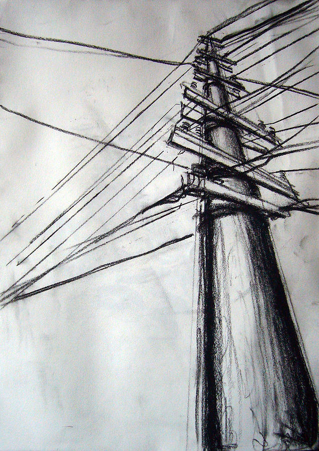 637x900 busy telephone pole drawing - Telephone Pole Drawing