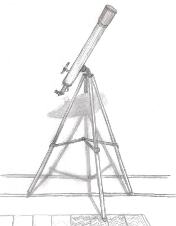 large telescope drawing cut out