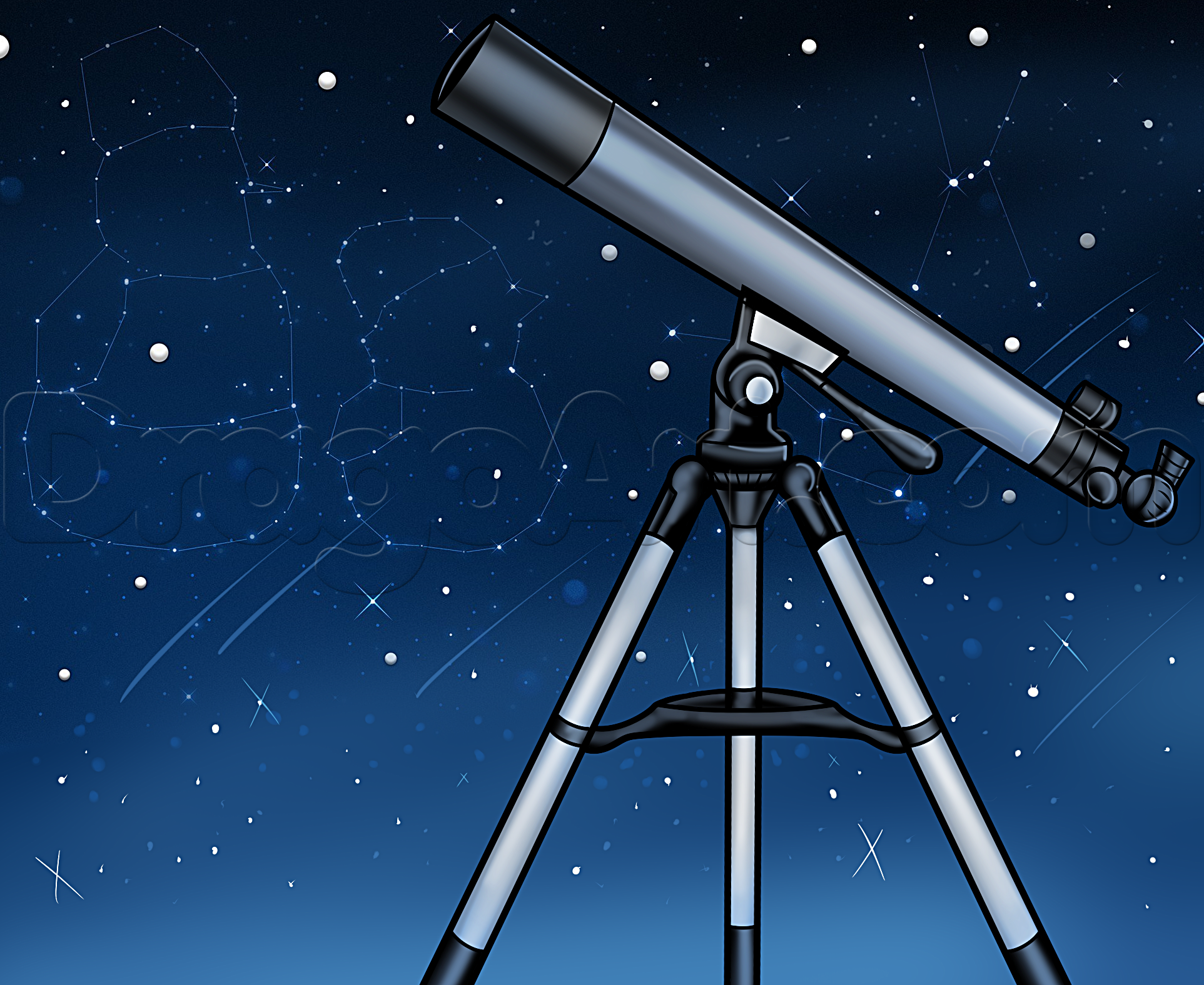 telescope drawing cartoon