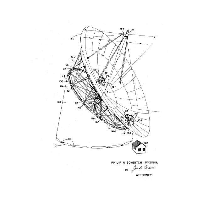 630x630 radio telescope vintage patent drawing - Telescope Drawing