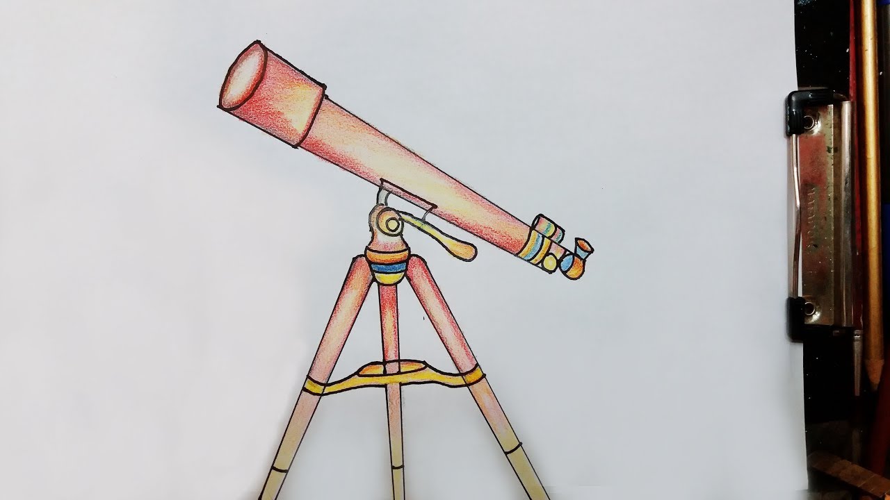 1280x720 how to draw telescope step - Telescope Drawing